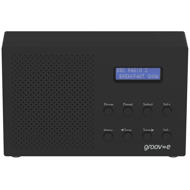 Groov-e Paris Portable DAB/FM Digital Radio with Bluetooth - Black GVDR03BK