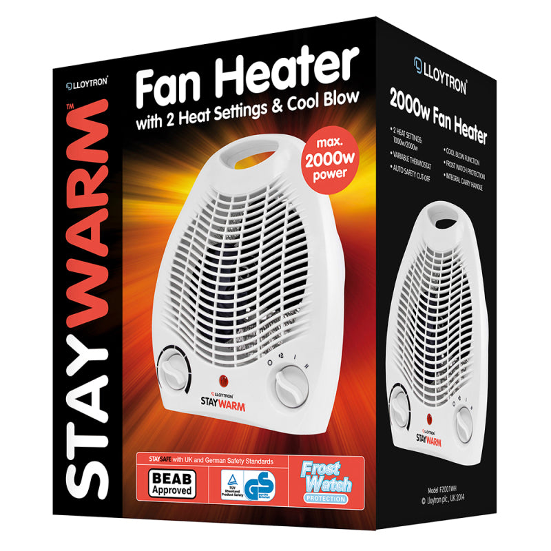 Lloytron 2Kw Upright Fan Heater - White F2001WH