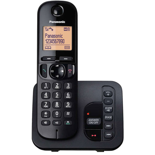 Panasonic Digital Cordless Answer Phone with Nuisance Calls Block Single - Black KXTGC220EB