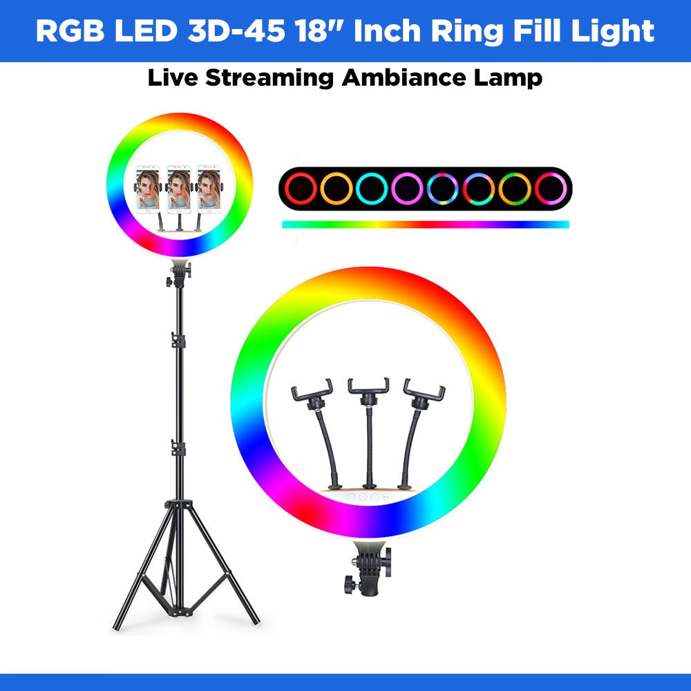 Megatech LED 3D-45 18" Inch Ring Fill Light Live Streaming Ambiance Lamp