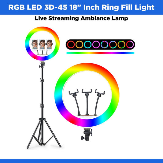 Megatech LED 3D-45 18" Inch Ring Fill Light Live Streaming Ambiance Lamp