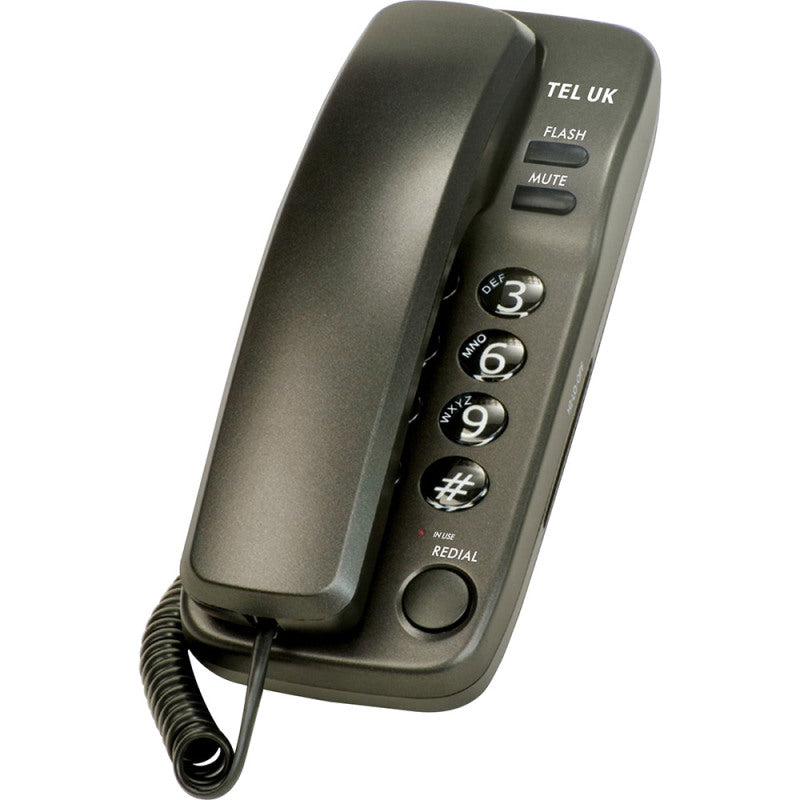 Tel UK Two Piece Telephone Sorrento with Hearing Aid Compatibility- Dark Grey  18035G